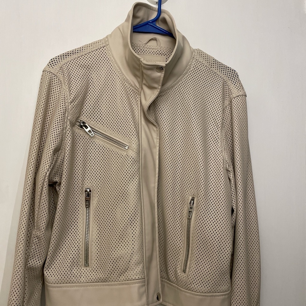 Blank NYC Women's Cream Faux Leather Jacket